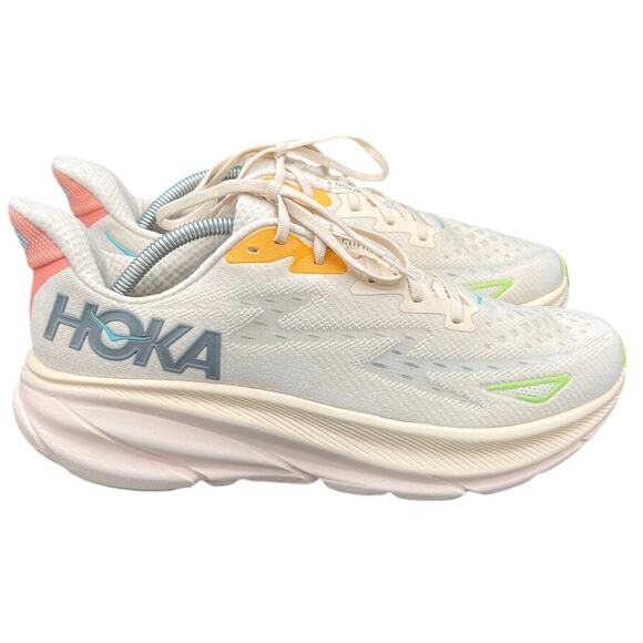 🤍 HOKA ONE ONE Clifton 9 Men’s 12B White Running Shoes – Max Cushion - Picture 1 of 8